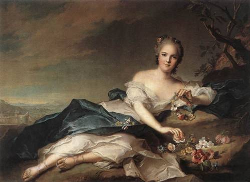 Henriette of France as Flora 1742  	by Jean-Marc Nattier 1685-1766 	Galleria degli Uffizi Firenze